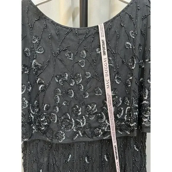 Mac Duggal Embellished Cape Sleeve Column Dress #5939 Plus Size 22 W NWT Midi